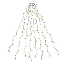Carica l'immagine nel visualizzatore di Gallery, SALCAR Luci Albero Natale, 2M 8 Fili 280 LED Luci Decorazione Natale per Albero con Anello, 8 Modalità, Impermeabile IP44 Luminarie Natalizie Cascata per Interno Esterno, Bianco Caldo
