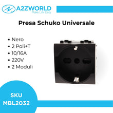 Carica l'immagine nel visualizzatore di Gallery, Presa Schuko 2P+T 16A, Compatibile Con Bticino Living Light (4 Pezzi, Nero)