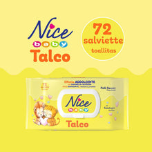 Carica l'immagine nel visualizzatore di Gallery, Nice Baby Talco Salviette per Cambio Pannolino, con Camomilla e Glicerina ad Effetto Addolcente sulla Pelle, Dermatologicamente Testate, Confezione da 72 Salviette,L'imballaggio può variare