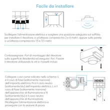 Carica l'immagine nel visualizzatore di Gallery, Garza - Rilevatore di movimento a microonde invisibile, angolo 180º-360º, portata 15 m, luminosità regolabile 3-2000 lux
