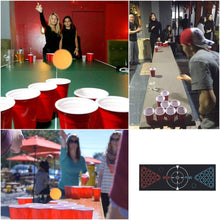 Carica l'immagine nel visualizzatore di Gallery, Faburo Tappeto da Gioco per Bere Birra-Pong (1.8 x 0.6 m), Birra Pong Tazze