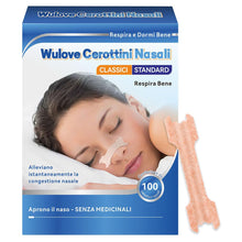 Carica l'immagine nel visualizzatore di Gallery, Wulove Cerotti Nasali, 100 Pezzi Cerotti Nasali Antirussamento per Facilitare la Respirazione, Cerotti Nasali Respira Bene Ridurre il Russare, Migliora il Respirazione Sonno, 66 * 19mm