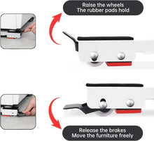 Carica l'immagine nel visualizzatore di Gallery, 2 Pezzi Sposta Mobili con Ruote - Regolabile Carrello Lavatrice, Antiscivolo, Ammortizzante, Portata 300 kg - Base con R