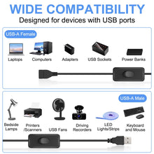 Carica l'immagine nel visualizzatore di Gallery, AXFEE Cavo USB con Interruttore on/off, Interruttore a Cavo, Nero