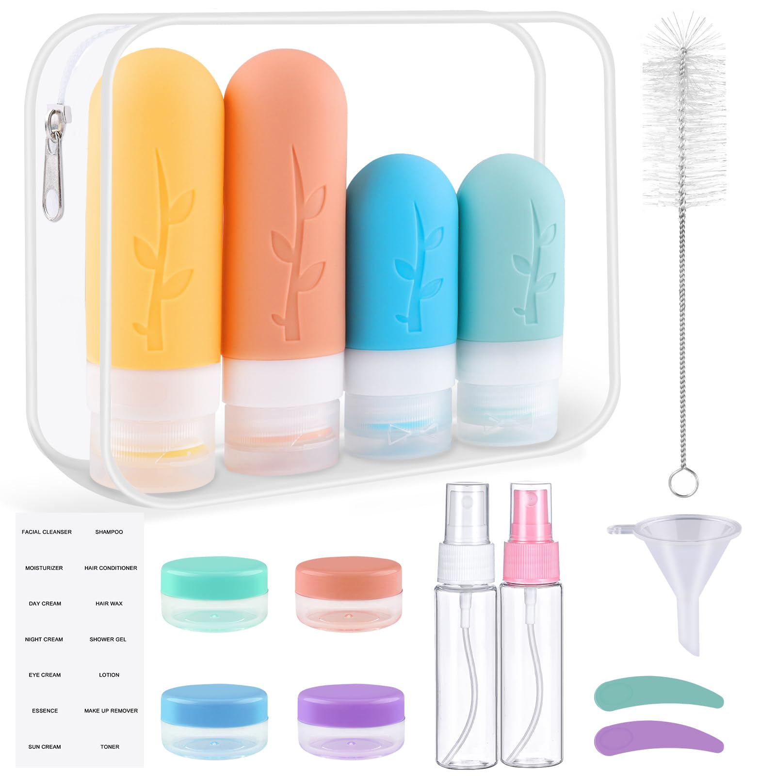 Kit 16 Bottiglie Da Viaggio In Silicone - Flaconi Ricaricabili Per Cosmetici, Senza BPA - Foto 4