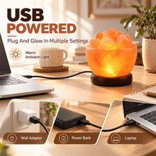 Carica l'immagine nel visualizzatore di Gallery, Lampada di Sale USB, Lampada Cristallo di Sale, Braciere Grezzo