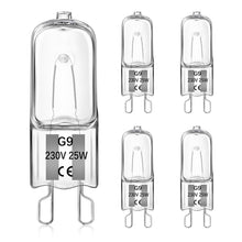 Carica l'immagine nel visualizzatore di Gallery, 5 Pezzi Lampadina Alogena G9 25W per Forno, Resistente Al Calore 300 Gradi, 260LM Bianco Caldo 2700K, Dimmerabile 230V, 