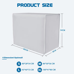 DirkFigge Copri Condizionatore da Esterno Universale Coperchio del Condizionatore Telo Esterno Anti-Neve Anti-Polvere Copri Climatizzatore Esterno Protettori Coperture (Argento, 100*41*80cm)