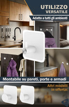 Carica l'immagine nel visualizzatore di Gallery, Menz Portasciugamani senza fori, set da 4 – Porta asciugamani da bagno bianco antiruggine, gancio adesivo in acciaio ino