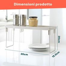 Carica l'immagine nel visualizzatore di Gallery, Avilia 3 Ripiani Salvaspazio Cucina Richiudibili, Organizer Mensole Bianco