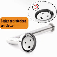 Carica l'immagine nel visualizzatore di Gallery, HITSLAM- Porta rotolo di carta igienica in acciaio inox cromato, montaggio a viti, per bagno e cucina, rotondo, in accia