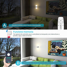 Carica l'immagine nel visualizzatore di Gallery, Sytmhoe Lampada a Muro Led Interni 12W Dimmerabile 2700K-6500K CCT Modificabile Con Telecomando, Acrilico Applique Da In
