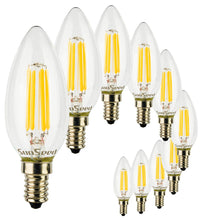 Carica l'immagine nel visualizzatore di Gallery, SUNSEED 10x Lampadina E14 Filamento LED 6W Candela C35 806 Lm Luce Calda 2700K, 60W Equivalente