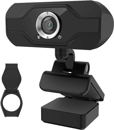 Webcam PIPRE PC con microfono 1080P FHD, webcam USB plug-and-play con copertura privacy, adatta per desktop e laptop riunioni, conferenze, zoom, Skype, Facetime, Windows, Linux e Mac, Nero