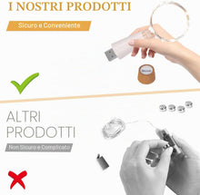 Carica l'immagine nel visualizzatore di Gallery, Luci bottiglia con tappo USB ricaricabile, 2 m 20 LED filo rame, luce fatata per decorazioni natalizie, feste, matrimoni