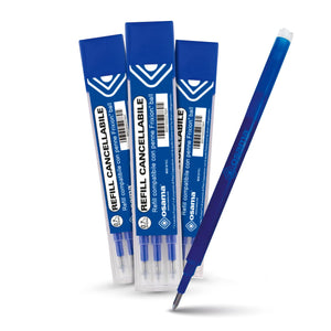 OSAMA - Ricarica Penne Cancellabili per Scuola Elementare, Medie, Superiori, Kit 9 Pezzi a Sfera, 0.7 mm - Refill per Penne Gel Compatibile con Frixion Ball - Ricariche per Penna Cancellabile, Blu