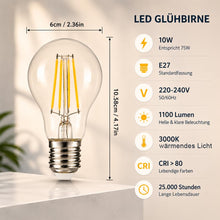 Carica l'immagine nel visualizzatore di Gallery, Lampadina LED A60 E27 10W 3000K 1100LM, 5 Pezzi