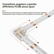 Carica l'immagine nel visualizzatore di Gallery, SEZO FCOB Gapless L-Shaped Set di 4 Connettori angolari a forma di L trasparente non cablato adatto per strisce LED COB 