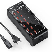 Carica l'immagine nel visualizzatore di Gallery, Caricatore USB C Multiplo, stazione di ricarica USB C a 24 porte 100W/20A, Caricatore da Desktop USB, Hub di alimentazio