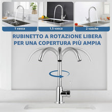 Carica l'immagine nel visualizzatore di Gallery, flintronic Rubinetto Lavello Cucina, Miscelatore Cucina Girevole 360°, Miscelatore Monocomando per Acqua Fredda e Calda