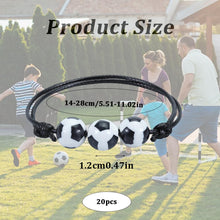 Carica l'immagine nel visualizzatore di Gallery, 20 PCS braccialetti da calcio, braccialetti dell'amicizia per bambini, braccialetti regolabili per feste sportive, bracc