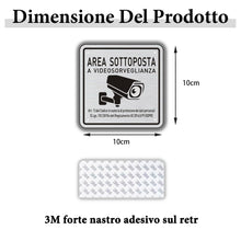 Carica l'immagine nel visualizzatore di Gallery, 2 Cartelli Area Videosorvegliata in Alluminio con Avviso GDPR, 10x10cm Cartello Videosorveglianza con Adesivo Cartelli v