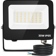 Carica l'immagine nel visualizzatore di Gallery, Aigostar- Faretto led 30W da Esterno bianco naturale,super illuminoso da 2450 lumen e 4000k. Impermeabile IP65 per corti