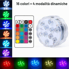 Carica l'immagine nel visualizzatore di Gallery, Luce LED Sommergibili con Telecomando RGB - Luci Piscina Impermeabili 16 Colori per Acquario, Stagno, Vasca da Bagno, Gi