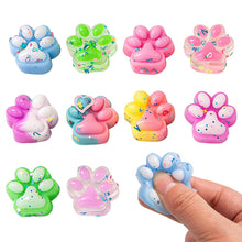 Carica l'immagine nel visualizzatore di Gallery, 10 Pezzi Mini Squishy Design Zampa di Gatto - Giocattoli Sensoriali Morbidi - Antistress per Bambini e Adulti, Colore Ca