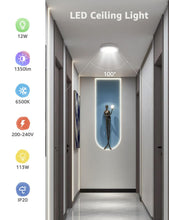 Carica l'immagine nel visualizzatore di Gallery, Aigostar Lampada da Soffitto LED Bagno, 12W Equivalente a 113W, alta luminosità, Plafoniera LED Soffitto 6500K Luce bian
