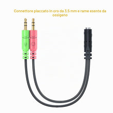 Carica l'immagine nel visualizzatore di Gallery, MillSO Cavo Adattatore Sdoppiatore Cuffie Microfono - Adattatore Splitter Jack da 3,5mm CTIA - Due Jack Separati da 3.5m