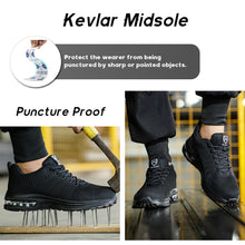 Carica l'immagine nel visualizzatore di Gallery, Scarpe Antinfortunistiche Uomo Donna Leggere e Comode Scarpe da Lavoro con Punta in Acciaio Sportive Scarpe da Cantiere Antiscivolo Traspiranti 01 Nero Assoluto EU 43