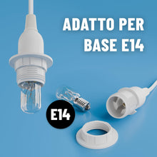 Carica l'immagine nel visualizzatore di Gallery, greate Portalampada E14 con cavo e interruttore bianco 3,5 metri - Porta lampadina E14 con spina max. 60W 250V