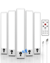 Carica l'immagine nel visualizzatore di Gallery, EZVALO lluminazione Per Armadietto 23cm (5 pezzi) Con Telecomando &amp; Rilevatore Di Movimento, 1600mAh USB Cucina LED, 570