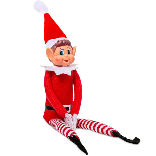 Elfie Pupazzo a forma di elfo birichino, Con corpo morbido e viso in vinile, 15 Pollici, Elves Behavin Badly 39 cm rosso gamba lunga con cappello, Peluche