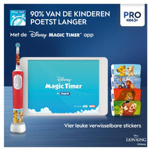 Carica l'immagine nel visualizzatore di Gallery, Oral-B Pro Kids König der Löwen - Spazzolino elettrico per bambini dai 3 anni in su, con modalità Sensitiv+ per la cura 