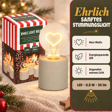 Carica l'immagine nel visualizzatore di Gallery, MIJOMA Lampada da tavolo a LED con lampadina, luce d'atmosfera con base in cemento, funzionamento a batteria, luce decor