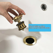 Carica l'immagine nel visualizzatore di Gallery, ONECE Set di Scarico Oro Universale Lavabo Bagno in Ottone