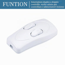 Carica l'immagine nel visualizzatore di Gallery, QUARKZMAN Interruttore Cavo Inline Lampada AC 250V 1A On/Off Bianco 2pz