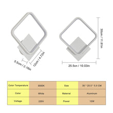 Carica l'immagine nel visualizzatore di Gallery, Osairous Applique da Parete LED Interno, 17W 1912LM, 3000K, Bianca