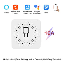 Carica l'immagine nel visualizzatore di Gallery, Interruttore Wifi Smart Life, 2.4GHz Interruttore Smart Wifi, Interruttore Intelligente Compatibile con Alexa, Smart Life, Tuya, Interruttore Alexa Con timer, 16A, Mini Smart Switch