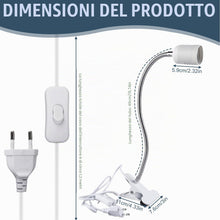 Carica l'immagine nel visualizzatore di Gallery, Confezione da 2 Lampade a Pinza: Supporto per Lampada LED E27, Lampada a Pinza con Collo di Cigno e Interruttore, Lampad