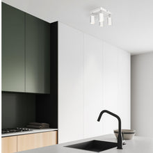 Carica l'immagine nel visualizzatore di Gallery, Lampadario Faretti Orientabili 4 Punti Luce Base GU10 max. 4x50W Due Montaggi Possibili Faretti Soffitto o Faretti Paret