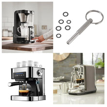 Carica l'immagine nel visualizzatore di Gallery, Chiave a Testa Ovale per Macchina da Caffè con Portachiavi e 6 Anelli in Gomma, Cacciavite Ovale Drive bit Strumenti di 