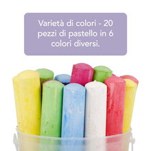 Carica l'immagine nel visualizzatore di Gallery, Westcott gesso stradale | 20 pezzi di gesso stradale colorato per bambini in un pratico secchio per il trasporto | facile da lavare | adatto per asfalto, lavagna o pietra | E-744981 00