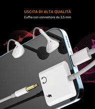 Carica l'immagine nel visualizzatore di Gallery, Adattatore da Lightning a jack da 3,5 mm (2 pezzi) per Apple MFI Certified 2 in 1 di ricarica cavo jack splitter auto AU