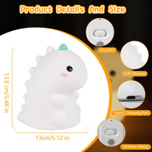 Carica l'immagine nel visualizzatore di Gallery, Ainiv Luce Notturna Bambini di Dinosauro, Lampada Touch per Bambini 3Livelli di Luminosità, Timer da 30 Minuti, Silicone