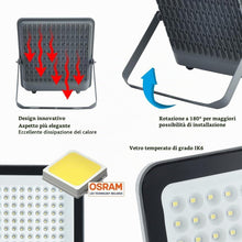 Carica l'immagine nel visualizzatore di Gallery, M Ledme - Faretto Proiettore Led Napoli Plus 100W, 12.000 lumen, IP65 dimmerabile, Colore Luce Fredda (6000 k), illumina