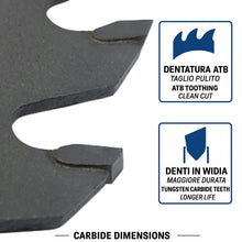Carica l'immagine nel visualizzatore di Gallery, FAST WORLD SHOPPING – Disco per Legno 115mm Smerigliatrice Angolare per Taglio Legno e Cartongesso, Lama Flex 30 Denti W