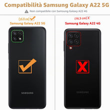 Carica l'immagine nel visualizzatore di Gallery, Ganbary Cover compatibile con Samsung Galaxy A22 5G (Non per A22 4G), Premium Pelle PU Portafoglio Flip Libro Custodia p
